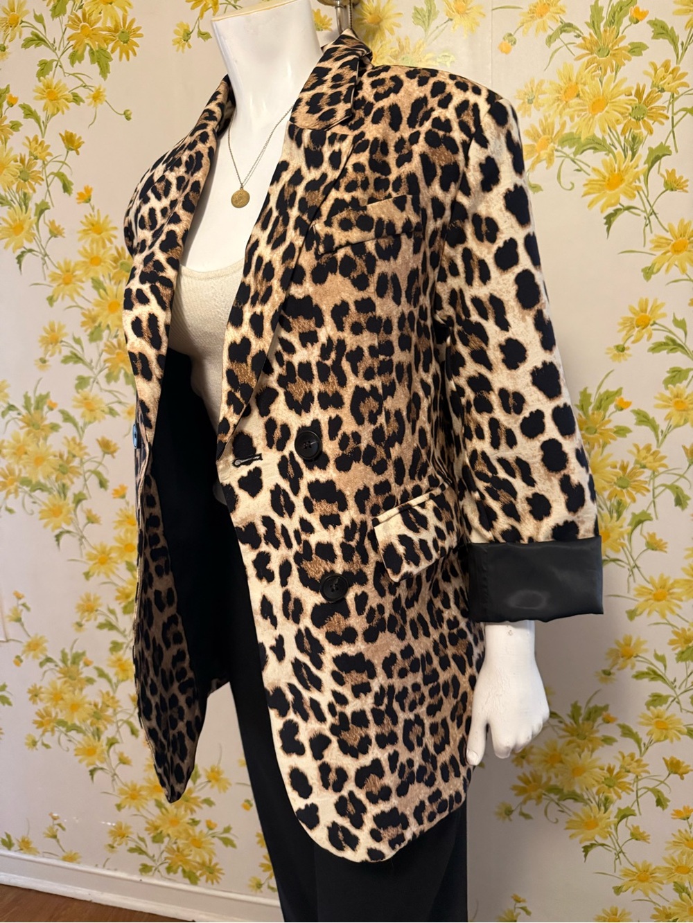 Leopard Print Blazer Jacket - Women's Animal Print Blazer size M